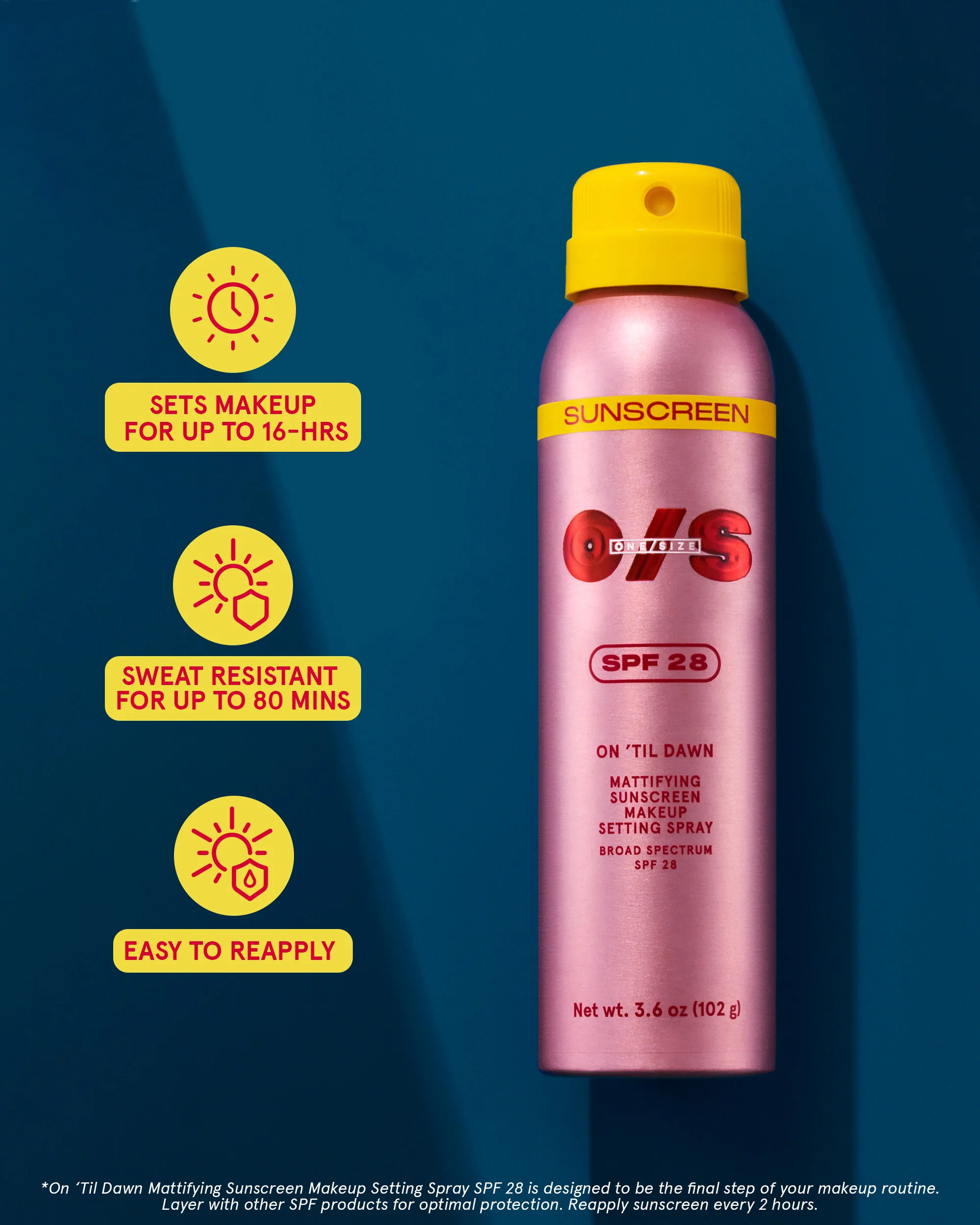 On ’Til Dawn Mattifying Sunscreen Makeup Setting Spray SPF 28 Full-Sized - Image 4