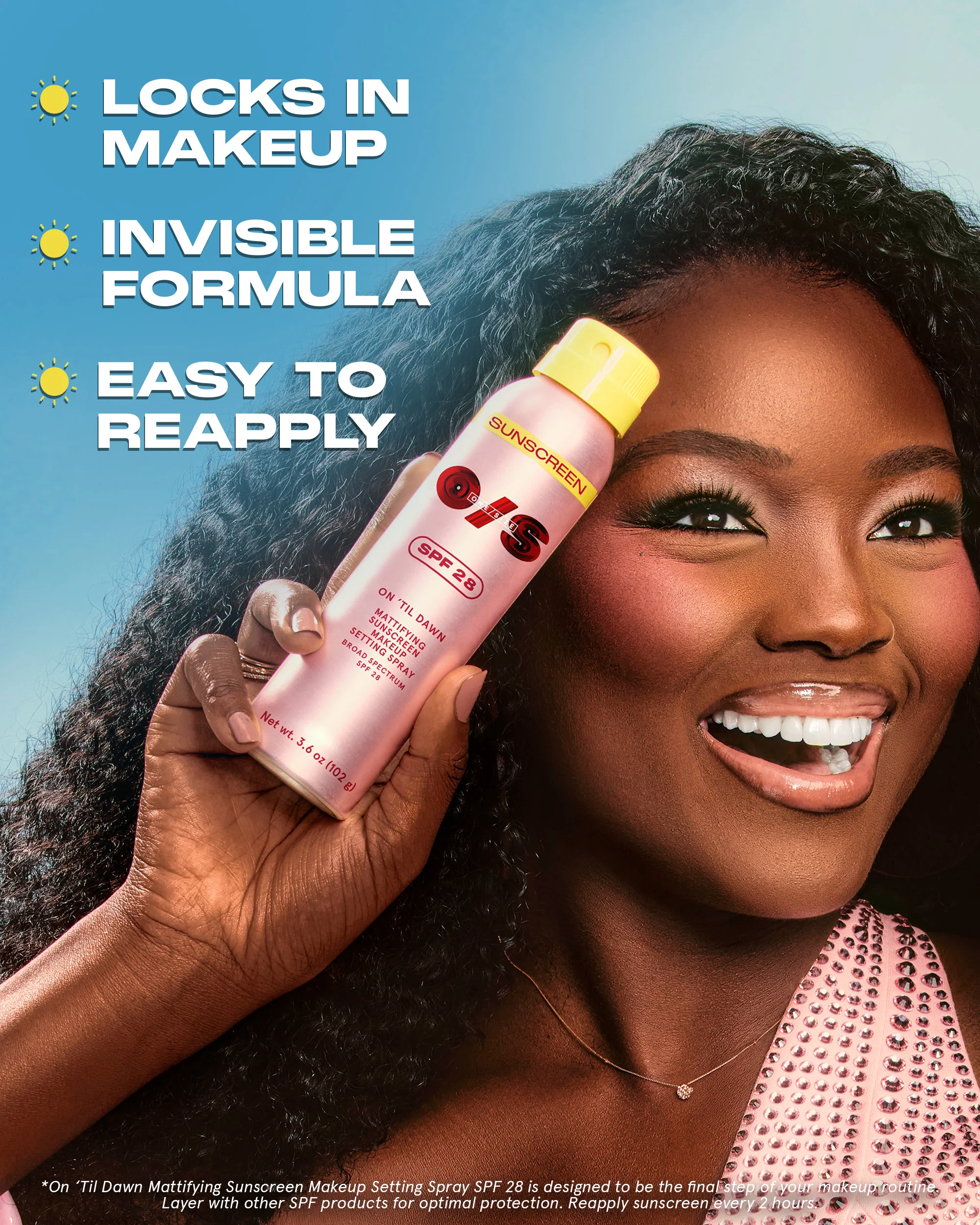 On ’Til Dawn Mattifying Sunscreen Makeup Setting Spray SPF 28 Full-Sized - Image 5