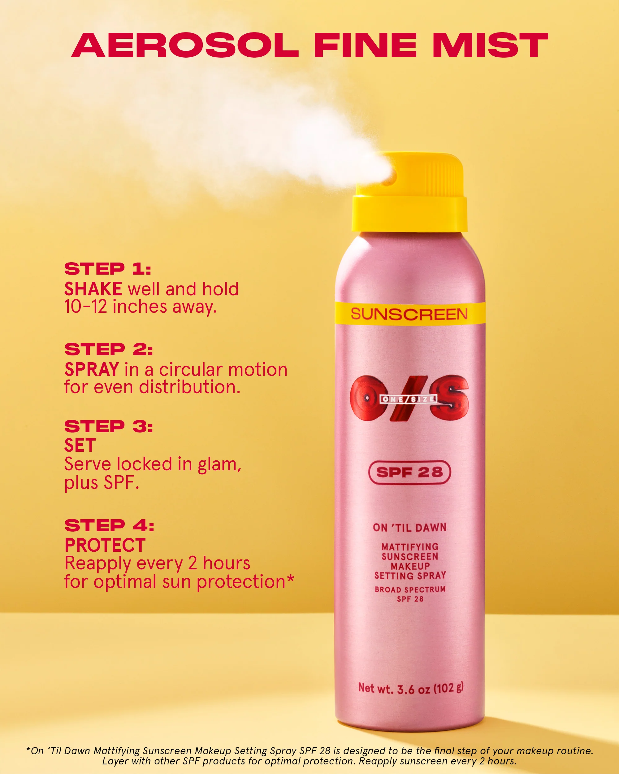 On ’Til Dawn Mattifying Sunscreen Makeup Setting Spray SPF 28 Travel-Sized - Image 5