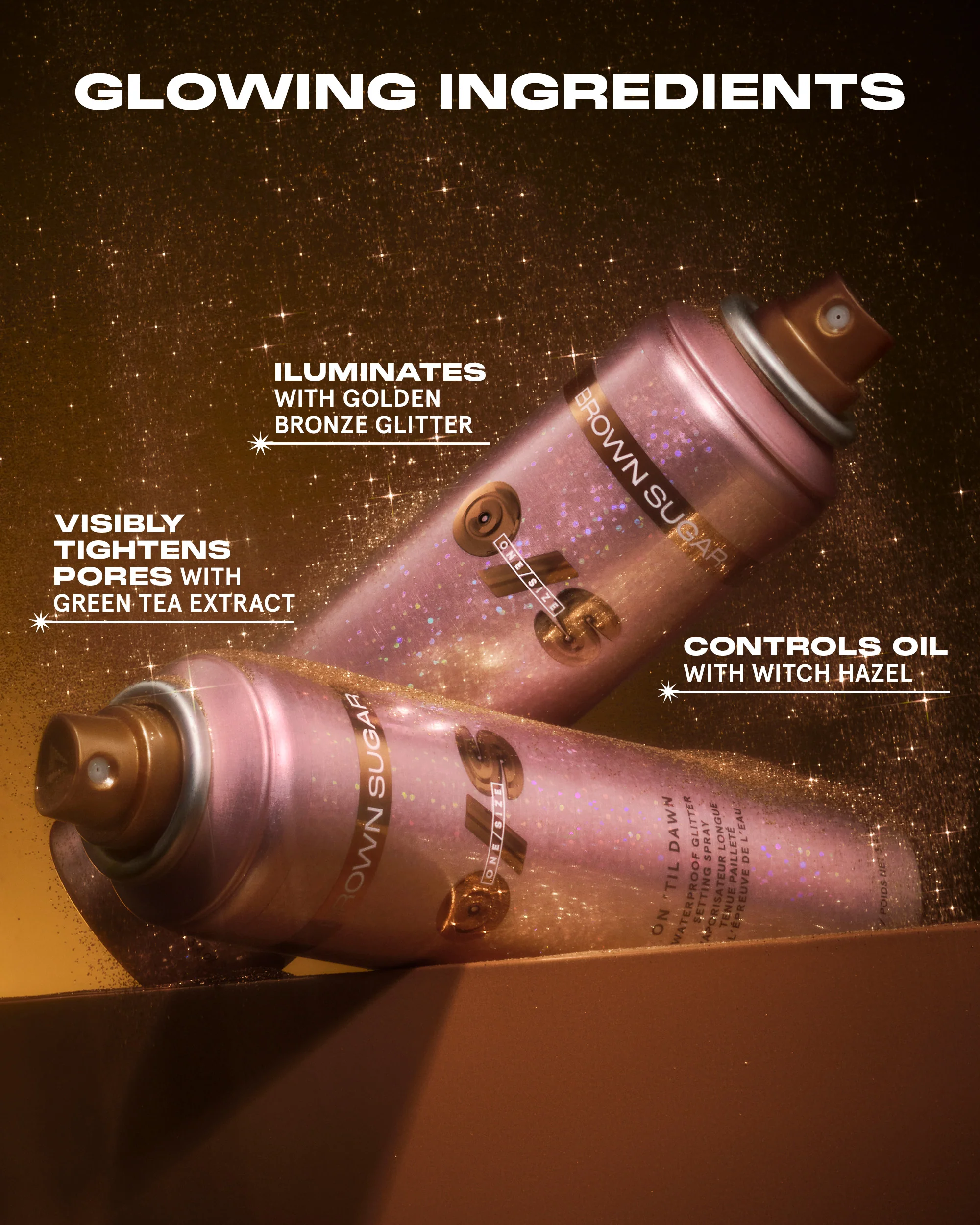 On ‘Til Dawn Waterproof Glitter Setting Spray In Brown Sugar - Image 5